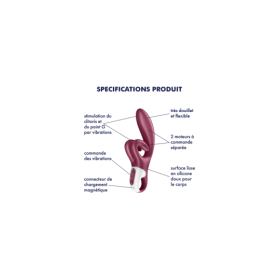 Vibromasseur rabbit point G rouge double stimulation clitoridienne Touch Me Satisfyer 